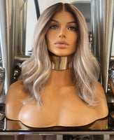 Ash Blonde Wavy Wig Centre Part Wig  Ash Blonde Wig