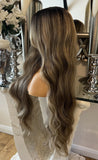 QUEEN BEY Blonde Lace Front Wig Centre Part Balayage