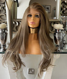 Centre Part lace front Wig Mousey Brown Wig Ash Brown Wig