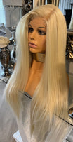 Blonde Human Hair Blend Wig 613 Blonde Lace Front Wig Bleach Blonde Wig