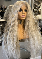 Blonde Curly Lace Front Platinum Blonde Silver Wig  Afro Lightweight Natural Wig