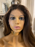 India Brown Lace Front Wig Transparent Lace Front Brown Wig Blonde Highlight Wig - Celebrity Hair UK