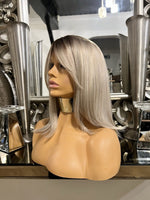 blonde Lace Front Wig Ash Blonde Wavy Wig Centre Part Wig Curly Ash Blonde Wig