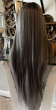 Grey Lace Front Wig 180 Density Transparent