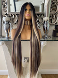 Kim K blonde/brown highlight Balayage Wig