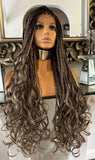 Brown Lace Front Wig Braid Wig Plaits Wig Brown Lace Front Wig Curly Braided Wig