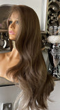 Centre Part lace front Wig Mousey Brown Wig Ash Brown Wig