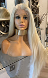 Blonde Human Hair Blend Wig 613 Blonde Lace Front Wig Bleach Blonde Wig