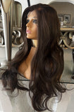 Brown Lace Front Wig Ombré Dark Brown Wig Bodywave Wig Natural Hair Lace Front