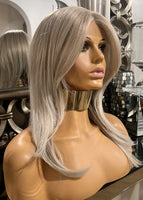 Creamy ash Centre Part Wig  Ash Blonde Wig