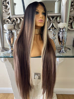 Kim K blonde/brown highlight Balayage Wig