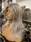 Creamy ash Centre Part Wig  Ash Blonde Wig