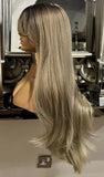 Mandy extra length Blonde Curly Lace Front Platinum Blonde Wig