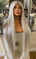 Lace Front Platinum Blonde Silver Wig Grey Lightweight Natural Wig