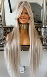 Demi - Half Up Half Down Wig Ice Platinum Blonde Grey Wig