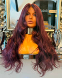 KIm K Curly Wine Red