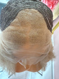 Blonde Lace Front Wig Transparent Lace Front Wig Curly Afro Wavy Wig Curls Diva