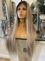 Ash Blonde Wig stunning Creamy Blonde Centre part lace wig