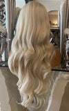 Blonde 613 centre part silk top wig - YELLOW undertone