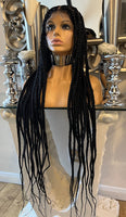 Black Full Lace Wig Braided Wig Jumbo Braided Wig Full Lace Plait Wig Box Braid