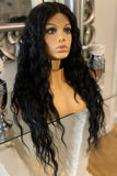 Black Lace Front Wig Wavy Centre Part Wig Black Wig Kim K Wig Curly Wig - Celebrity Hair UK