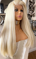 Blonde Lace Front Human Hair Blend Wig Blonde Lace Front Wig Transparent Lace