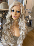 human hair wig blend Wig Side lace front Wig Blonde Wig Bleach Blonde Lace Wig