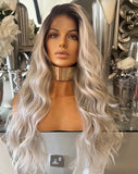 Creamy Ash Blonde Lace Front Wig Wavy Wig