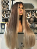 blonde human hair Blend Lace Front Wig Face Framing Chestnut Blonde 360 Wig - Celebrity Hair UK
