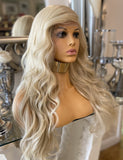 human hair wig blend Wig Side lace front Wig Blonde Wig Bleach Blonde Lace Wig