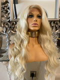 human hair wig blend Wig ombre lace front Wig Blonde Wig Bleach Blonde Lace Wig - Celebrity Hair UK