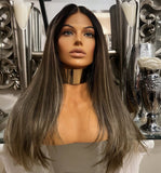 blonde Brown Lace Front Wig Transparent Lace Wig Centre Part brown wig long hair