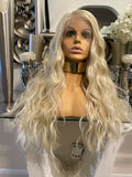 Blonde side part wavy unit - Celebrity Hair UK