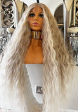 Boho- blonde on blonde Silver Wig Afro Lightweight
