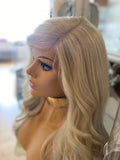 human hair wig blend Wig Side lace front Wig Blonde Wig Bleach Blonde Lace Wig