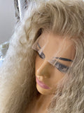 Blonde Lace Front Wig Transparent Lace Front Wig Curly Afro Wavy Wig Curls Diva