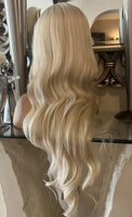 Blonde 613 centre part silk top wig - YELLOW undertone