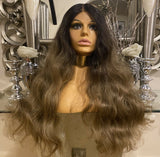 SARAH-blonde human hair Blend Lace Front Wig Centre Part Brown Wig Celebrity Hair UK - Celebrity Hair UK