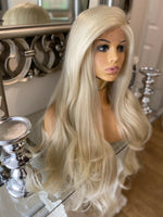 human hair wig blend ombre lace front Wig Blonde Wig Lace Wig Bleach Blond Wig - Celebrity Hair UK