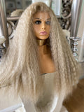 Blonde Lace Front Wig Transparent Lace Front Wig Curly Afro Wavy Wig Curls Diva