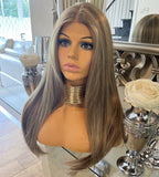 London - Brown Lace Front Wig Transparent Lace Wig  Chestnut Brown Wig Blonde