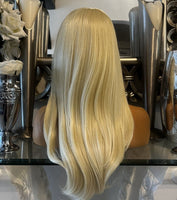 Blonde Human Hair Blend Wig 613 Blonde Lace Front Wig Bleach Blonde Wig