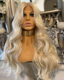 blonde human hair Lace Front blend Wig Bleach Blonde Wig, lace front Wig - Celebrity Hair UK