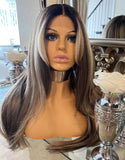 Blonde Lace Front Wig Centre Part lace front Wig Balayage Wig Brown Blonde Wig