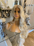 blonde human hair Lace Front blend Wig Bleach Blonde Wig, lace front Wig - Celebrity Hair UK