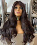 Natural Chocolate Brown Human hair blend mix