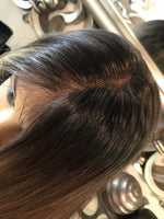 Cinderella - blonde human hair Blend Lace Front Wig Ombré Auburn Brown Blonde 360 Lace Wig