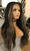 Cinderella darkest brown face framing chestnut 360 lace front wig