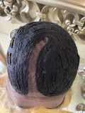 Side part creamy blonde unit with dark root