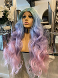 Rainbow centre part silk top wig absolutely beautiful body wave